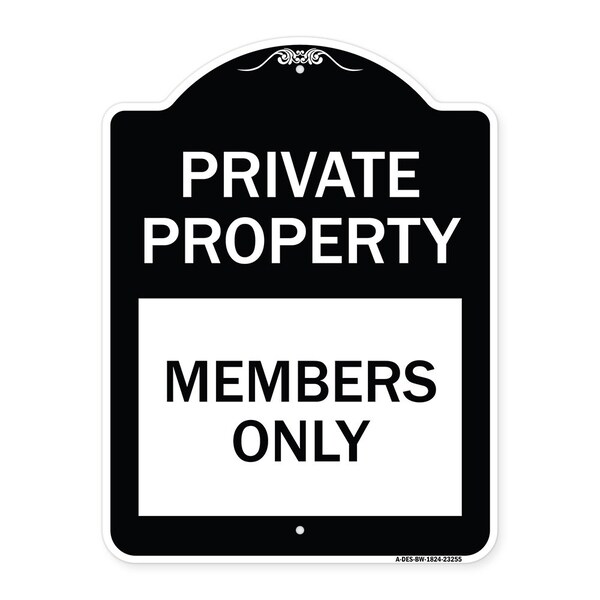 Private Parking Members Only Heavy-Gauge Aluminum Architectural Sign